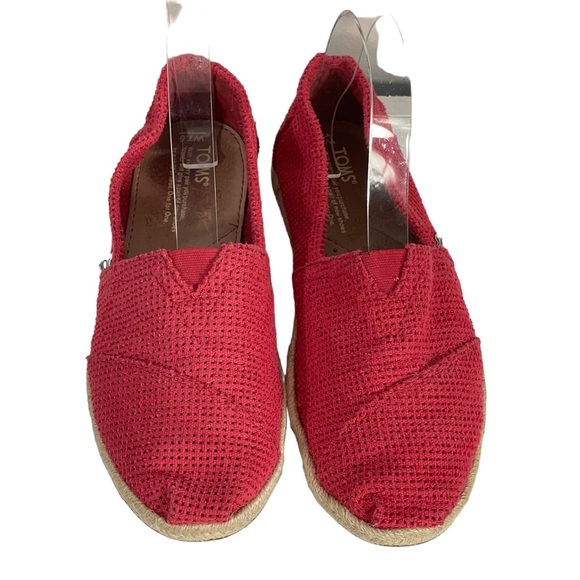 Toms Womens Alpargata Perforated Berry Pink Espadrille Slip On Loafer Shoe 7.5M - Picture 2 of 11